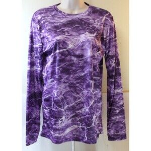 NWT Mossy Oak Fishing performance stretch purple man-o-war pattern UNISEX MEDIUM